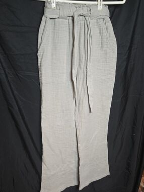 Sincerly Jules Light Gray Tie-Waist Jogger Pants